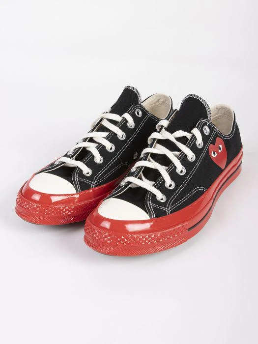 商品Comme des Garcons|Copia del Converse Chuck 70 - black low-top sneakers - red sole,价格¥1304,第1张图片