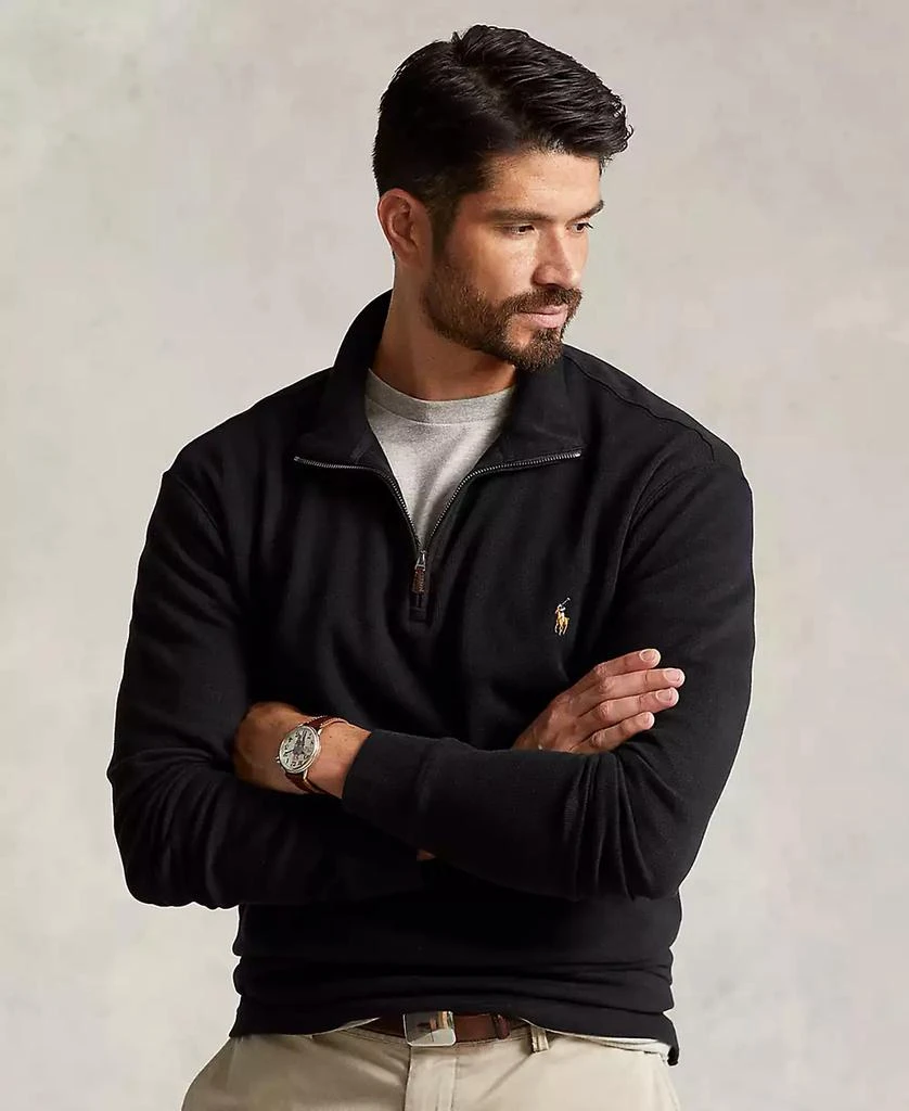 商品Ralph Lauren|Men's Big & Tall Estate-Rib Quarter-Zip Pullover,价格¥1038,第1张图片