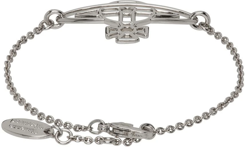 商品Vivienne Westwood|Silver Thin Lines Flat Orb Bracelet,价格¥893,第2张图片详细描述