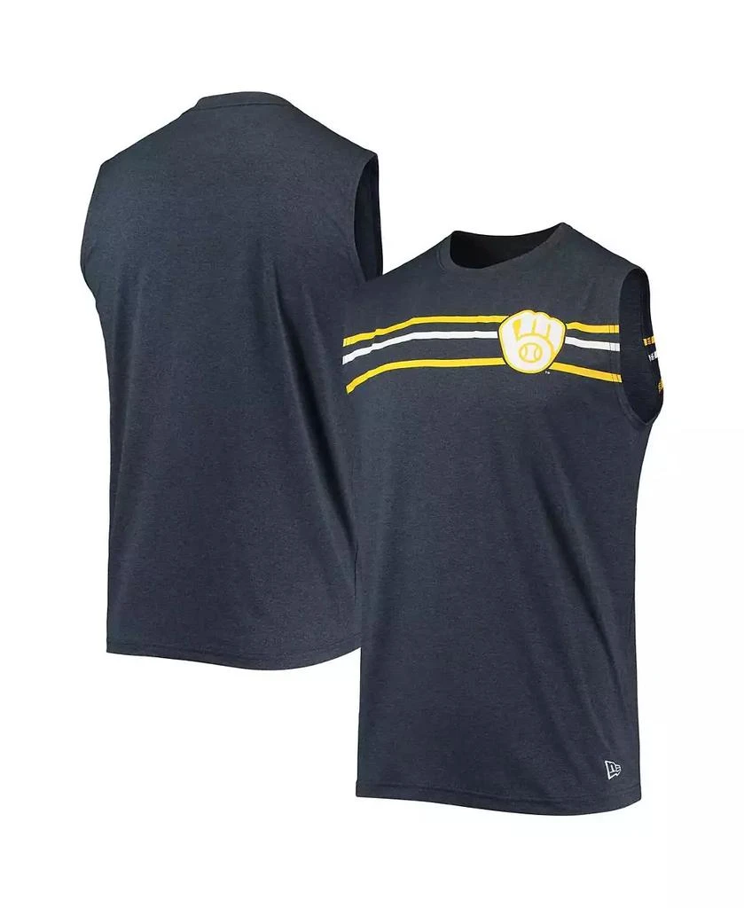 商品New Era|Men's Heathered Navy Milwaukee Brewers Muscle Tank Top,价格¥264,第1张图片