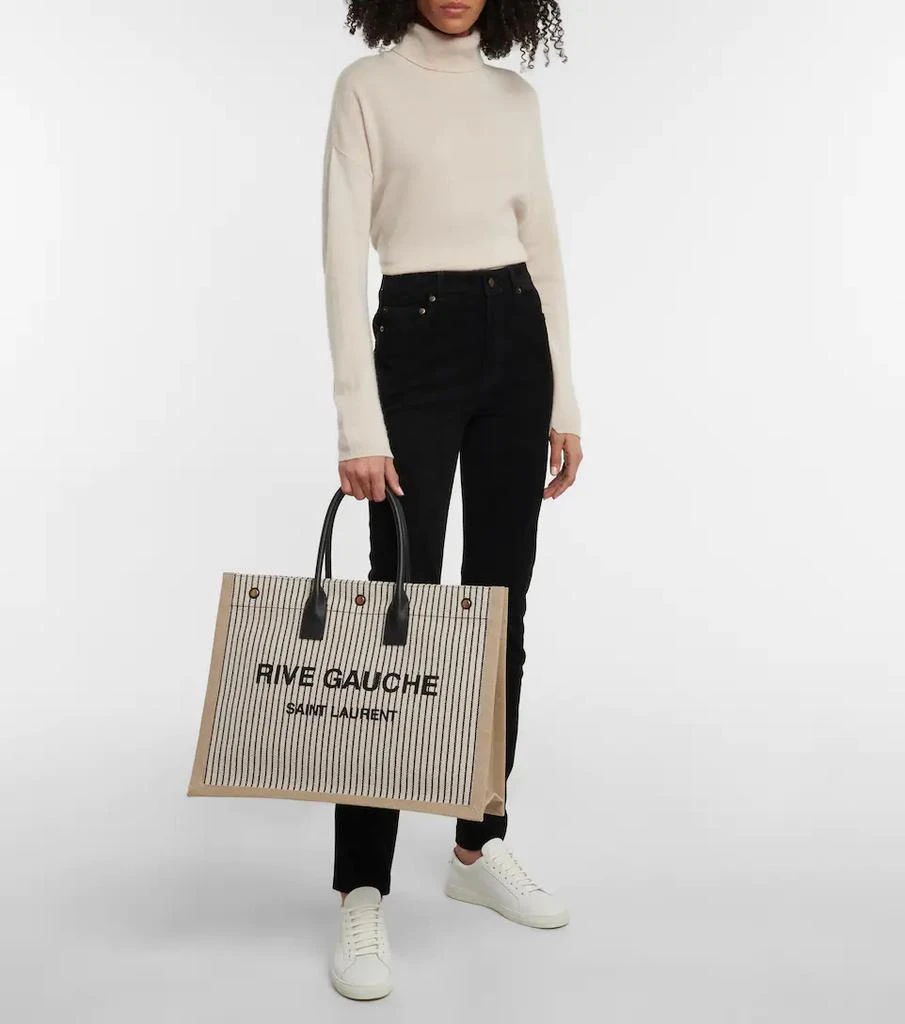 商品Yves Saint Laurent|Rive Gauche条纹帆布托特包,价格¥13822,第5张图片详细描述