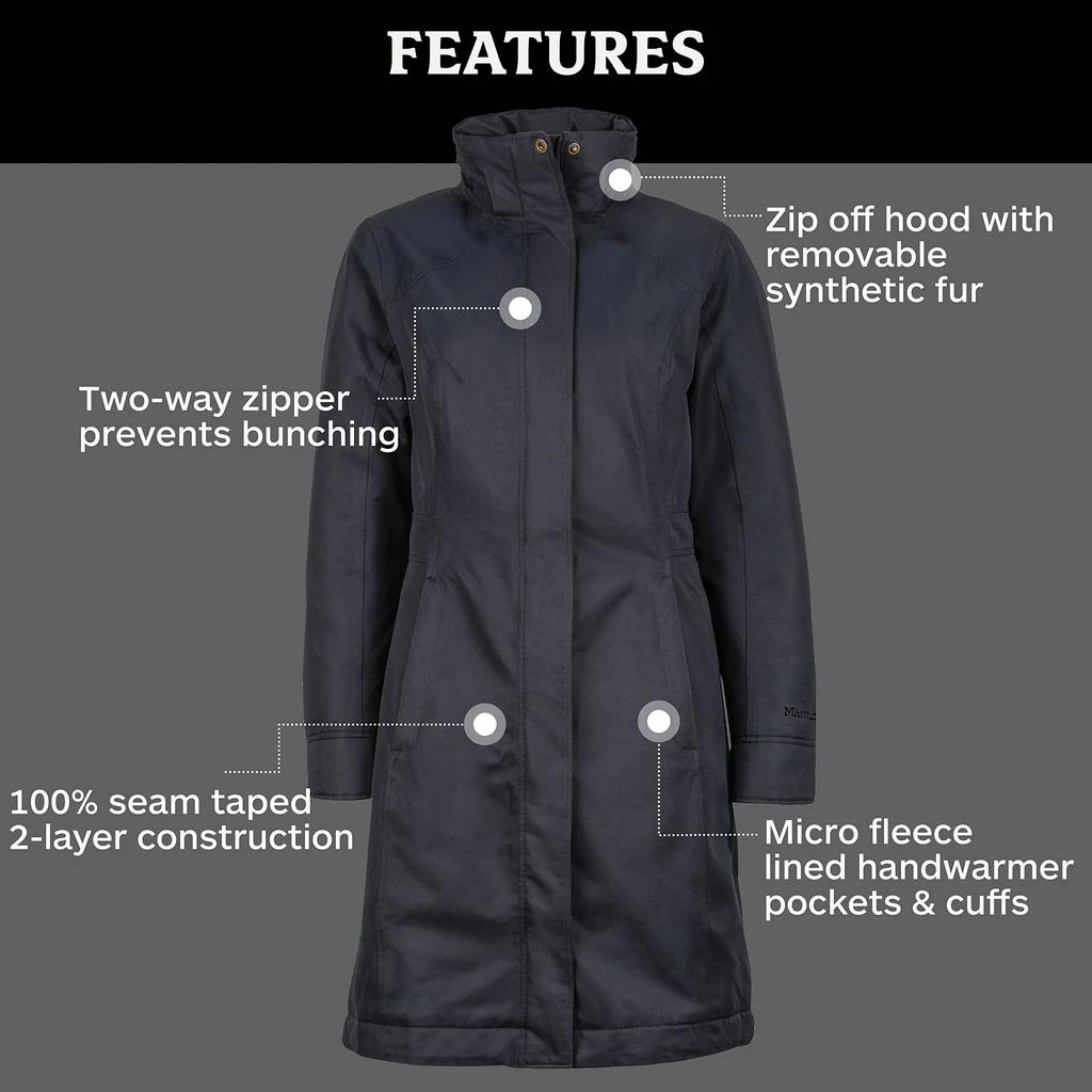 商品Marmot|MARMOT Women's Chelsea Waterproof Down Rain Coat, Fill Power 700,价格¥1541,第4张图片详细描述