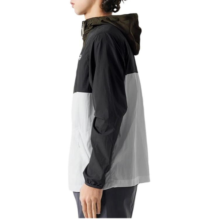 商品[国内直发] The North Face|北面 SS24 Logo印花连帽拼色 透气速干防风防紫外线防晒服 男款 黑色,价格¥602,第5张图片详细描述