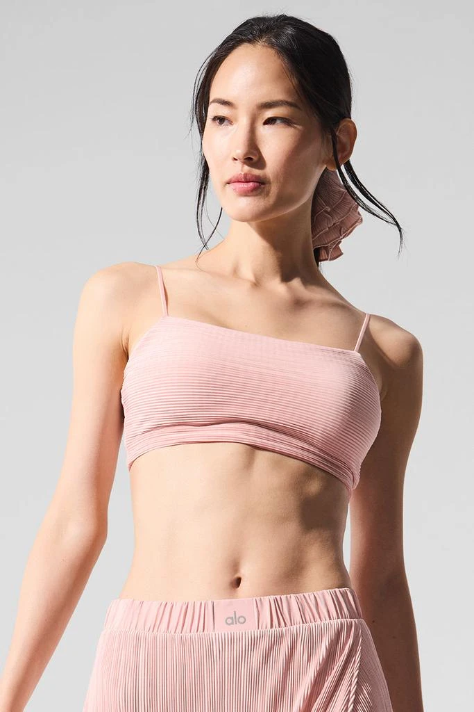 商品Alo|Micro Plisse Game On Bra - Pink Quartz,价格¥523,第1张图片