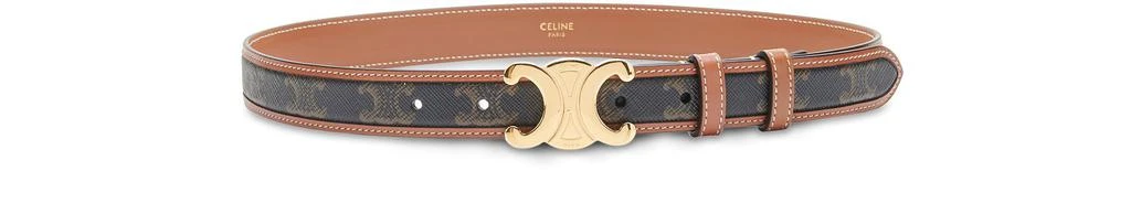 商品Celine|Triomphe 腰带，中号，配 Triomphe 帆布和小牛皮饰边,价格¥5543,第1张图片