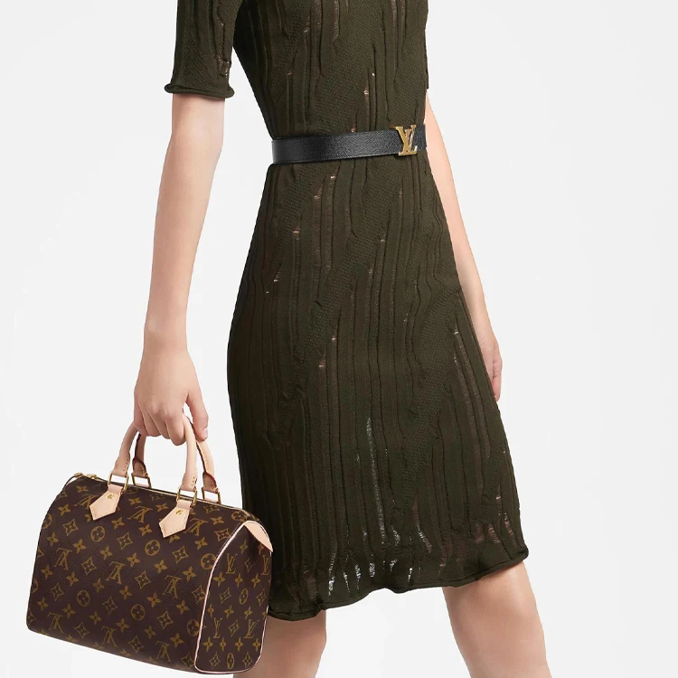 商品[国内直发] Louis Vuitton|Speedy 25 百搭便携通勤淑女经典老花 帆布 枕头包单肩包斜挎包手提包 25 女款 棕色,价格¥18583,第8张图片详细描述