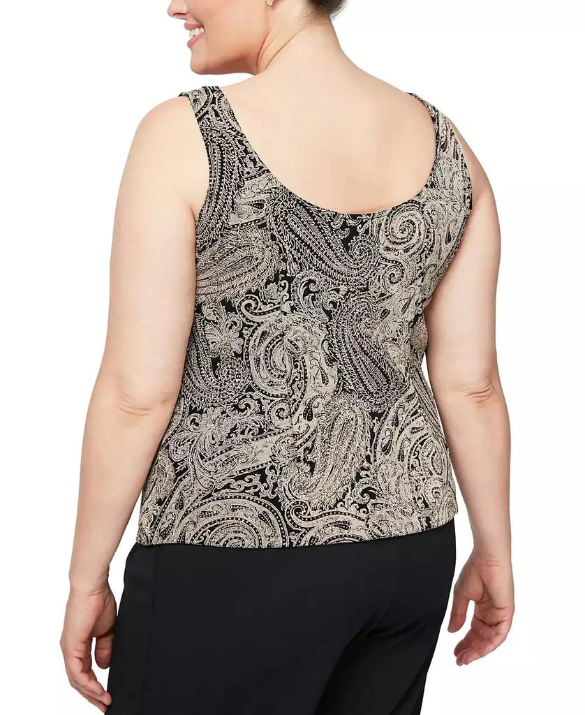 商品Alex Evenings|Plus Size Glitter-Print Jacket & Top Set,价格¥946,第4张图片详细描述