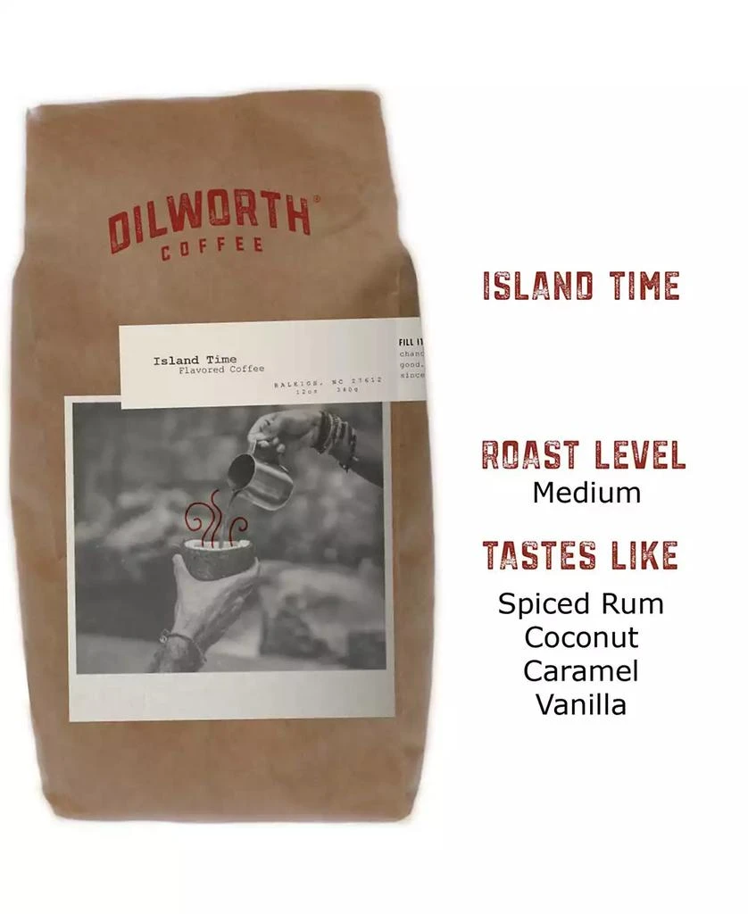 商品Dilworth Coffee|Medium Roast Flavored Ground Coffee - Island Time, Pack of 2,价格¥218,第2张图片详细描述