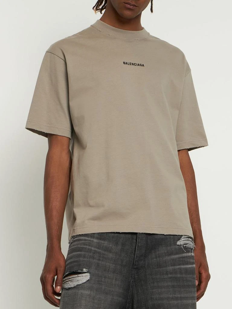 商品Balenciaga|Vintage Effect Cotton Jersey T-shirt,价格¥5101,第1张图片