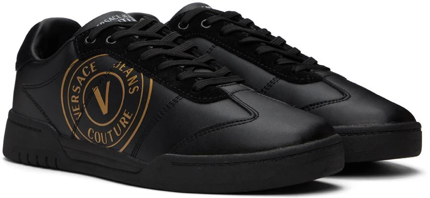 商品Versace|Black Brooklyn V-Emblem Sneakers,价格¥571,第4张图片详细描述