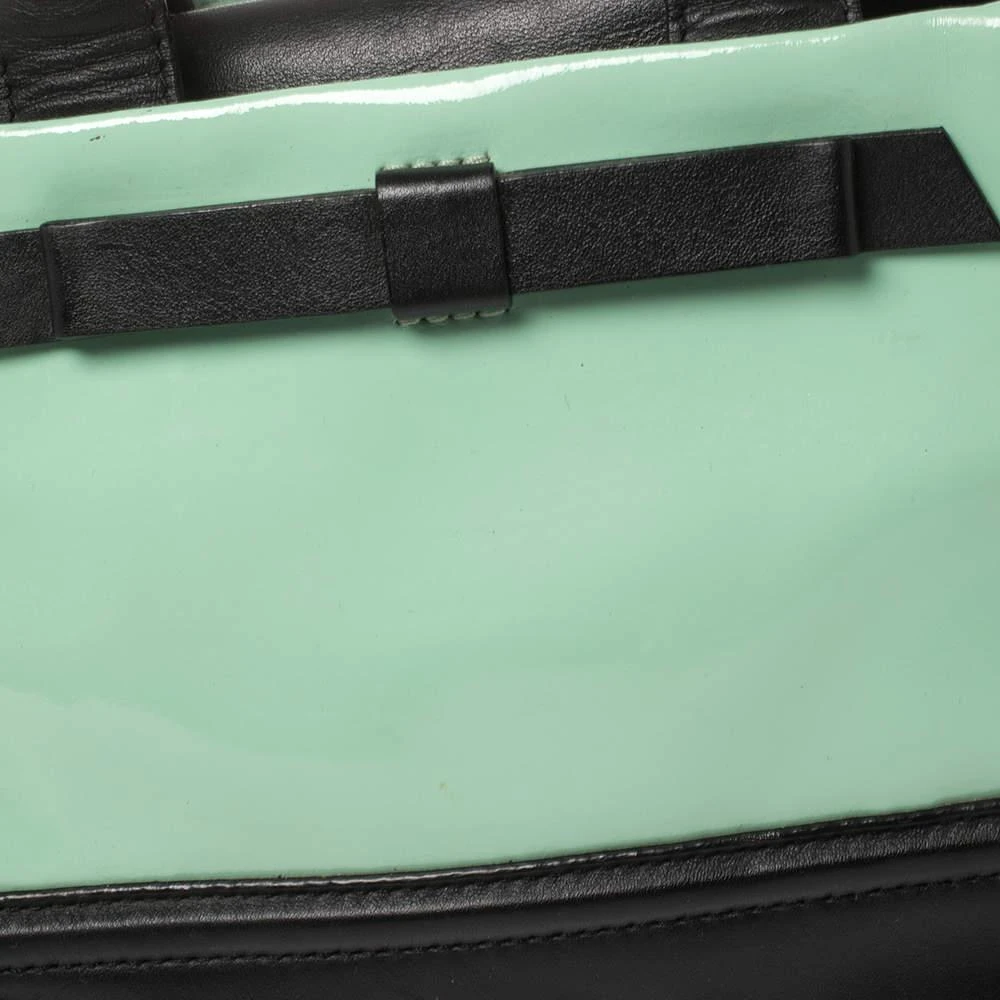 商品[二手商品] Kate Spade|Kate Spade Mint Green/Black Patent and Leather Chelsea Park Gigi Tote,价格¥1524,第5张图片详细描述