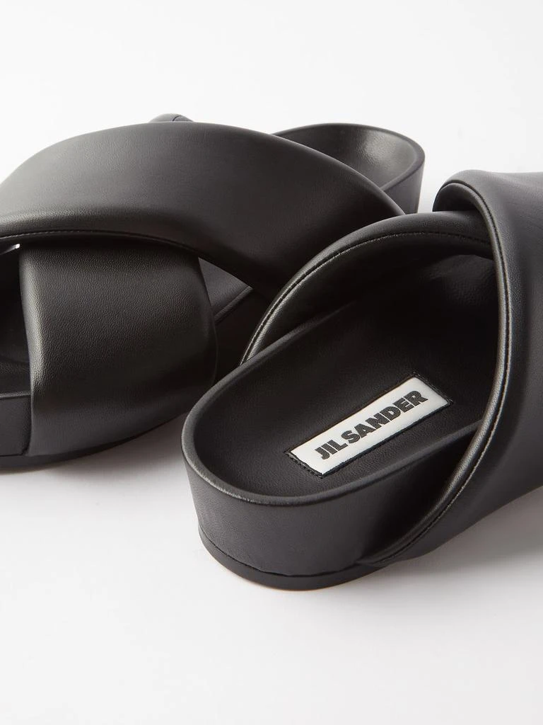 商品Jil Sander|Padded leather platform slides,价格¥4269,第2张图片详细描述