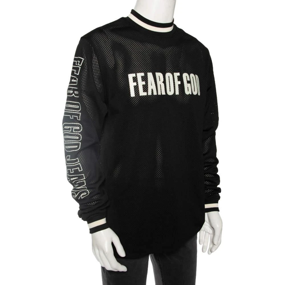 商品[二手商品] Fear of god|Fear of God Black Synthetic Logo Print Long Sleeved Mesh-Jersey T-Shirt S,价格¥5146,第2张图片详细描述