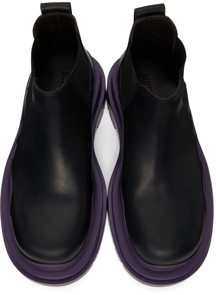 商品Bottega Veneta|Black & Purple Low 'The Tire' Chelsea Boots,价格¥10029,第5张图片详细描述