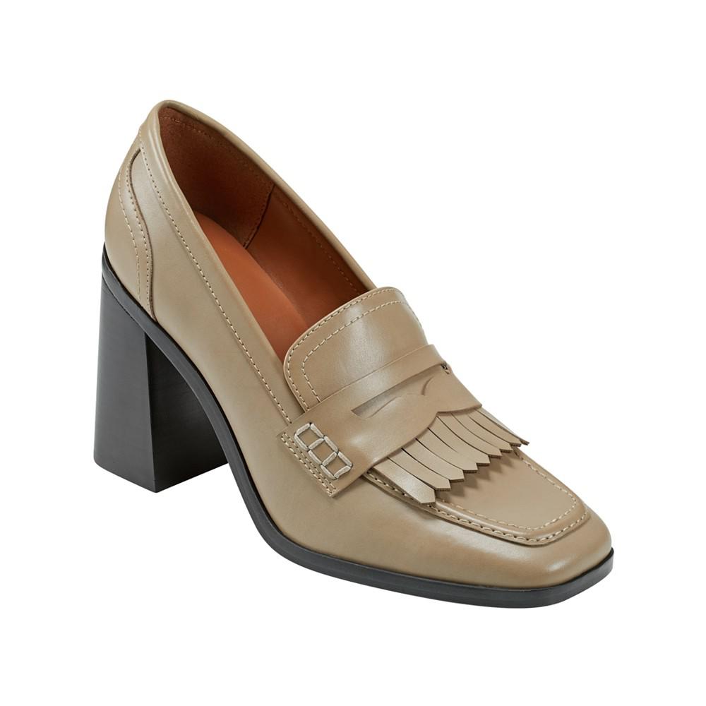 Women's Hamish Block Heel Square Toe Dress Loafers商品第1张图片规格展示