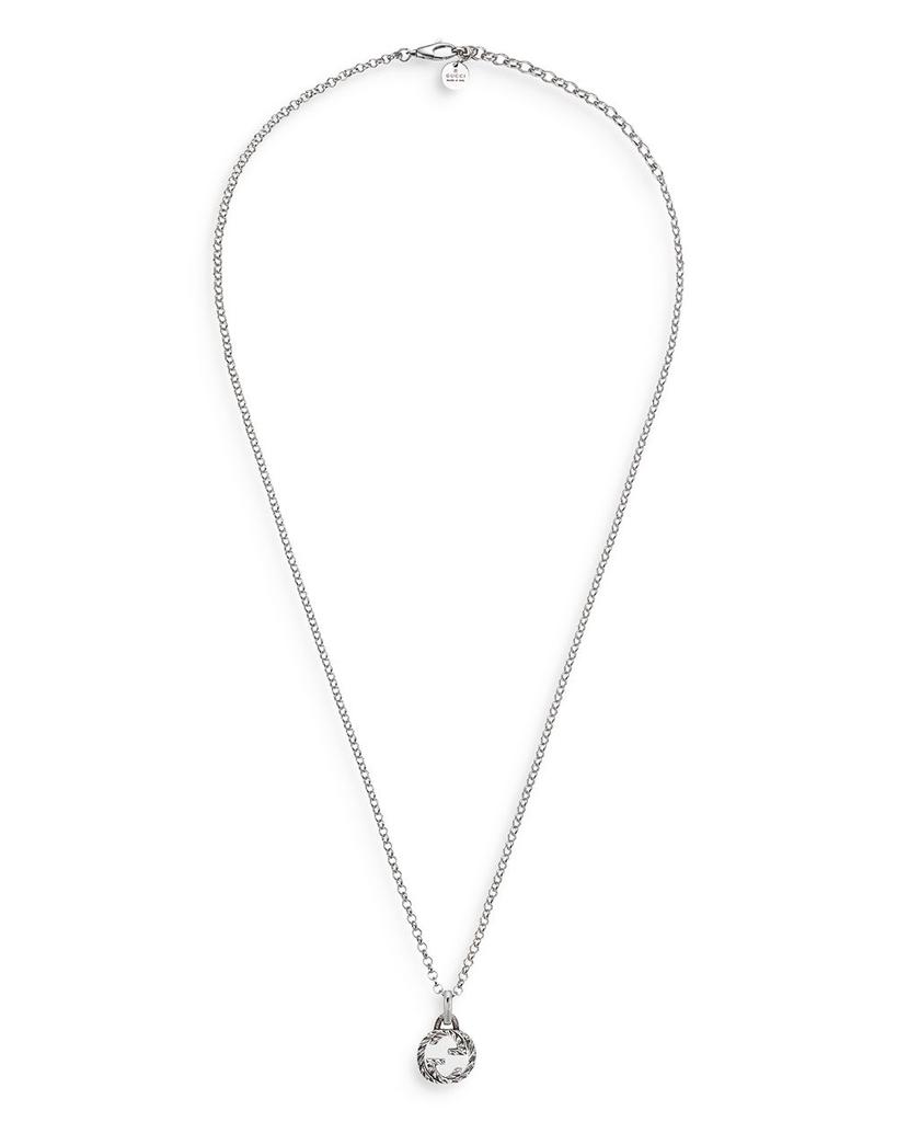 Sterling Silver Interlocking G Pendant Necklace, 17.5"商品第1张图片规格展示
