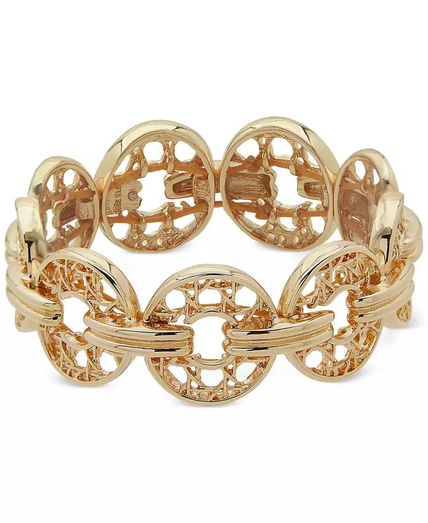 商品Anne Klein|Gold-Tone Lattice Woven Ring Stretch Bracelet,价格¥160,第1张图片