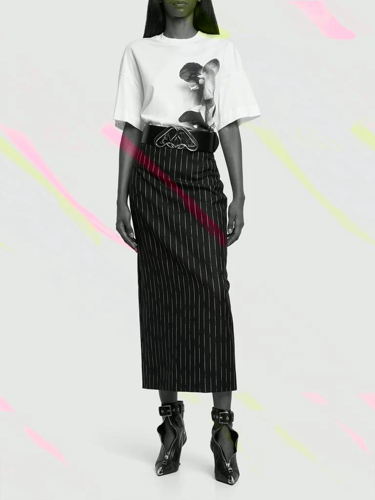 商品Alexander McQueen|Orchid Print Cotton T-shirt,价格¥4207,第1张图片
