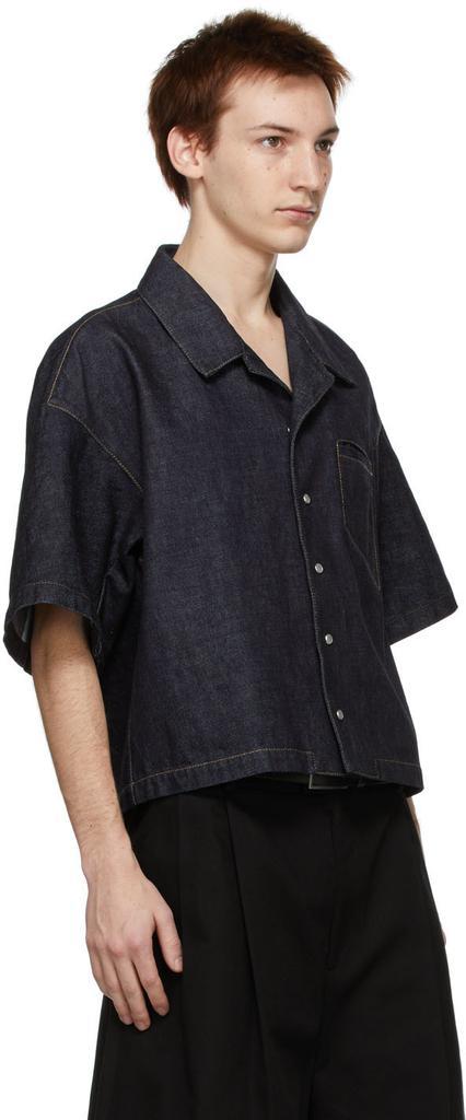 商品Bottega Veneta|靛蓝色丹宁短袖衬衫,价格¥9797,第4张图片详细描述