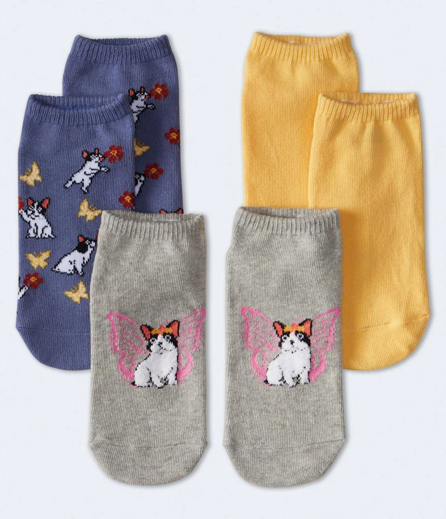 商品Aeropostale|Aeropostale Bulldog Butterfly Ankle Sock 3-Pack,价格¥24,第1张图片