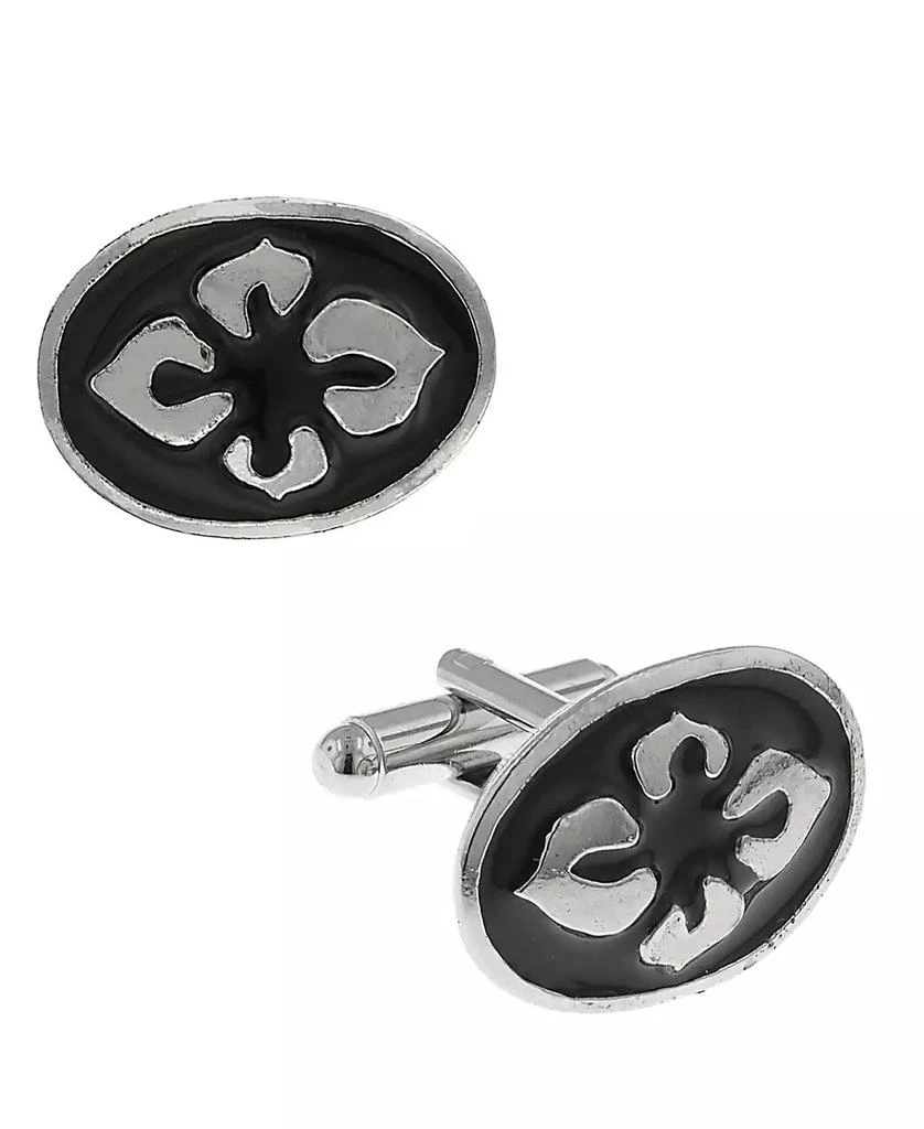 商品1928|Jewelry Silver-Tone Enamel Flower Cufflinks,价格¥487,第1张图片