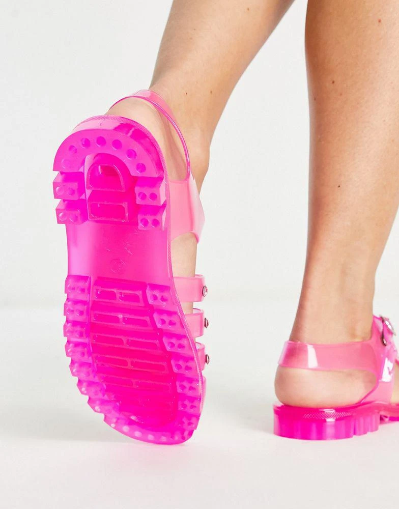 商品ASOS|ASOS DESIGN Mackenzie gem fisherman jelly flat shoes in pink,价格¥84,第3张图片详细描述