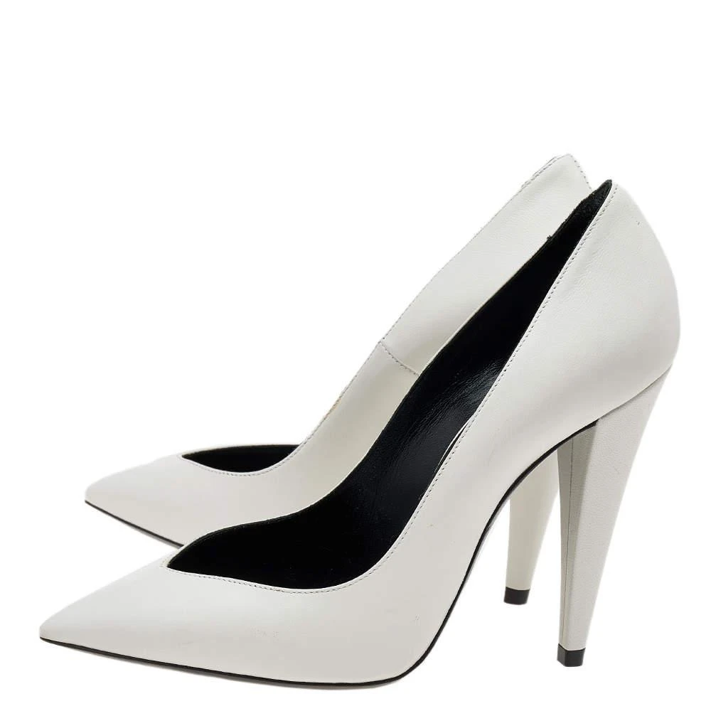 商品[二手商品] Yves Saint Laurent|Saint Laurent White Leather Pointed Toe Pumps Size 36,价格¥1253,第4张图片详细描述