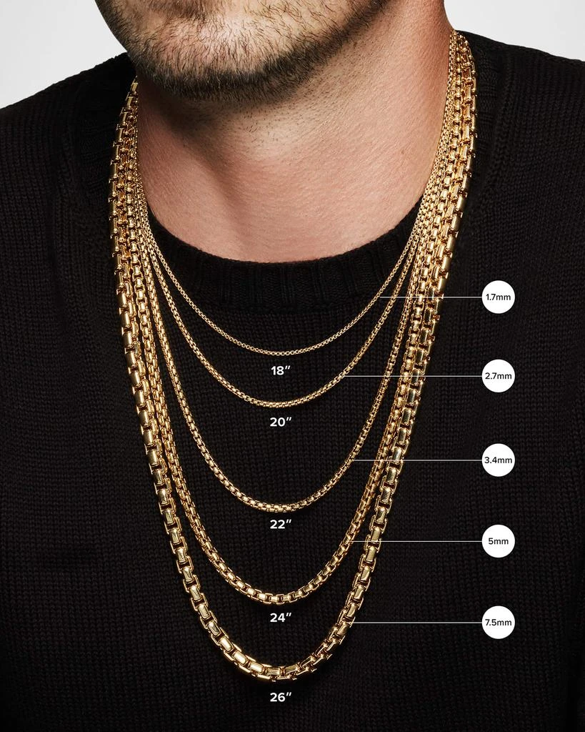 商品David Yurman|Men's Box Chain Necklace in Brushed 18K Gold, 2.7mm,价格¥32746,第4张图片详细描述