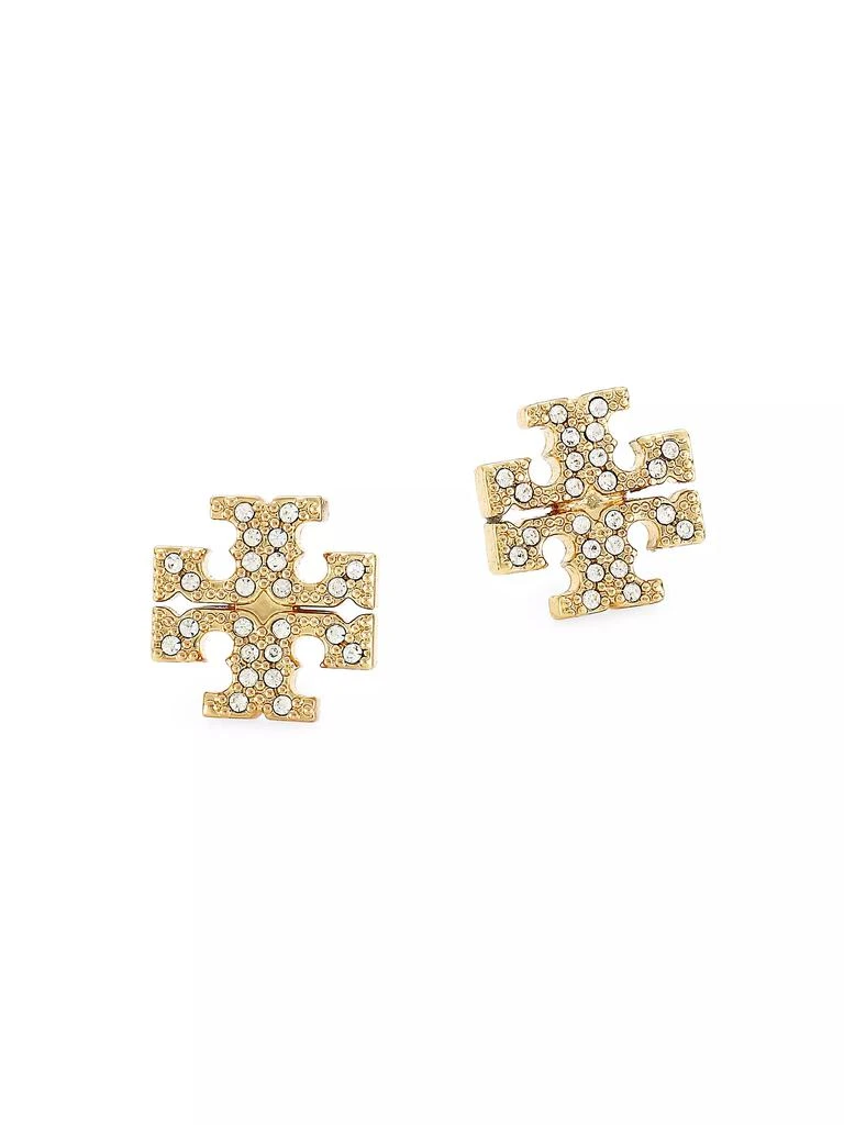 商品Tory Burch|Goldtone Pavé Logo Stud Earrings,价格¥735,第1张图片
