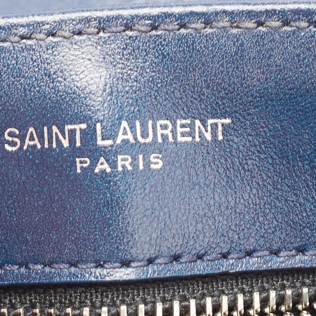 Saint Laurent Navy Blue Matelassé Leather Toy Loulou Crossbody Bag商品第6张图片规格展示
