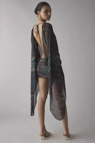 商品Jaded London|Jaded London Draped XXL Sleeve Semi-Sheer Mini Dress,价格¥1013,第2张图片详细描述