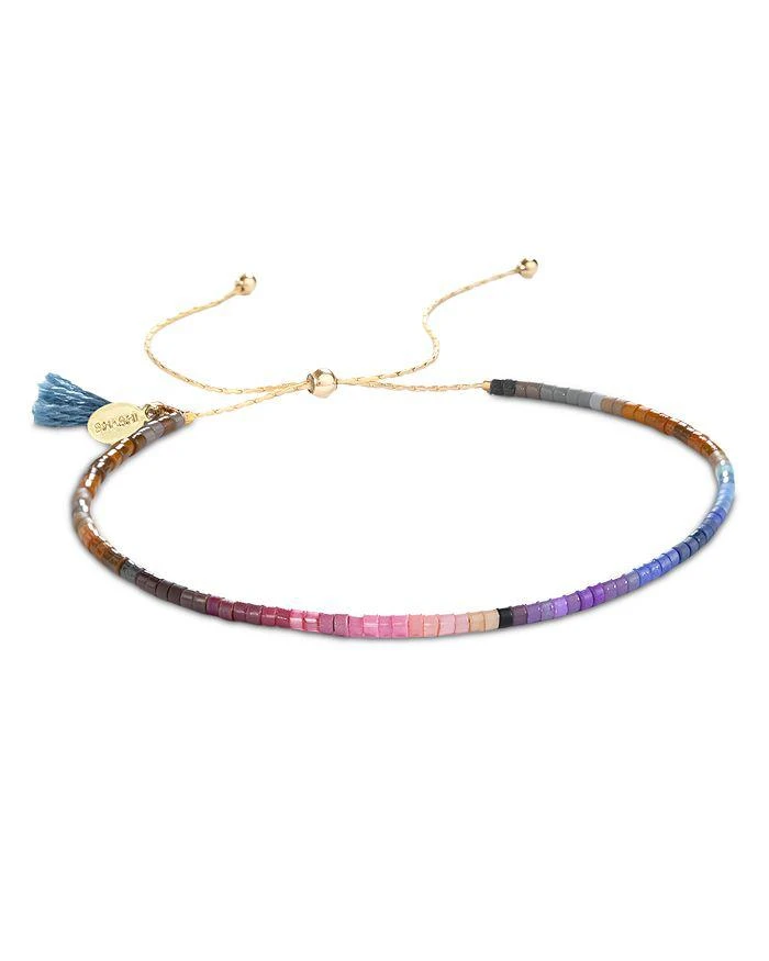商品Shashi|Dakota Multicolor Beaded Slider Bracelet in 14K Gold Vermeil Sterling Silver,价格¥387,第1张图片
