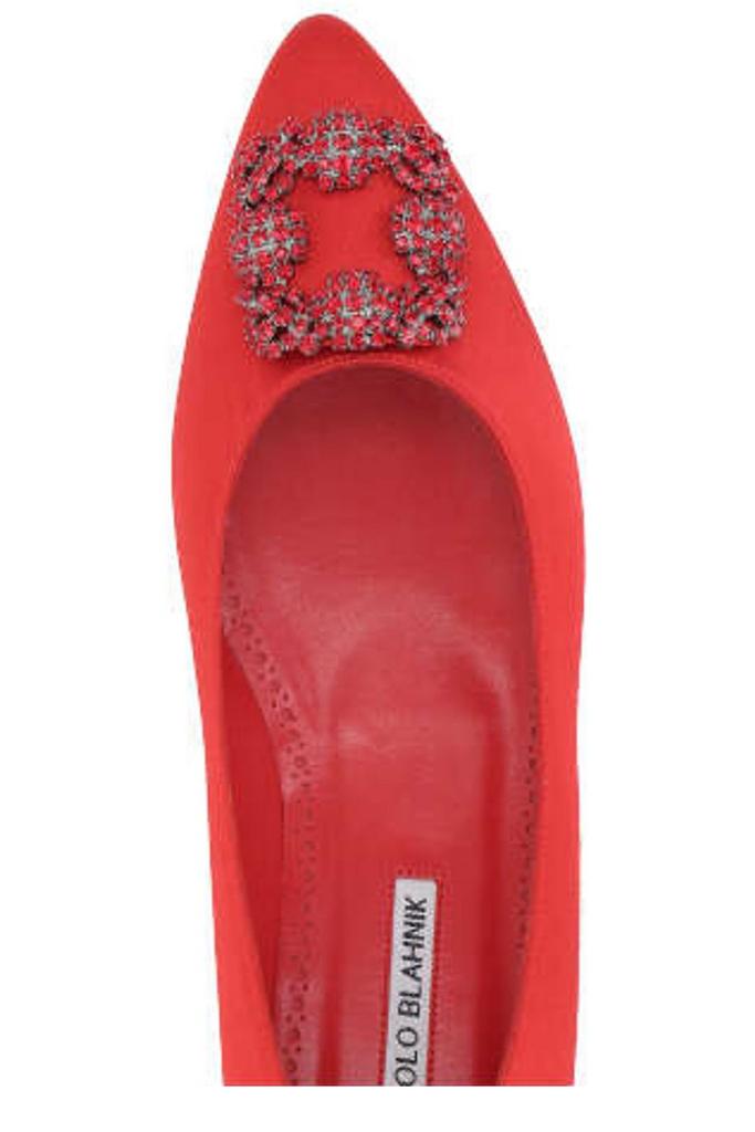 Manolo Blahnik Hangisi Buckle Embellished Flat Shoes商品第4张图片规格展示