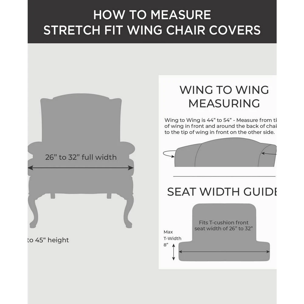 商品Sure Fit|Stretch Pinstripe One Piece Wing Chair Slipcover,价格¥448,第4张图片详细描述