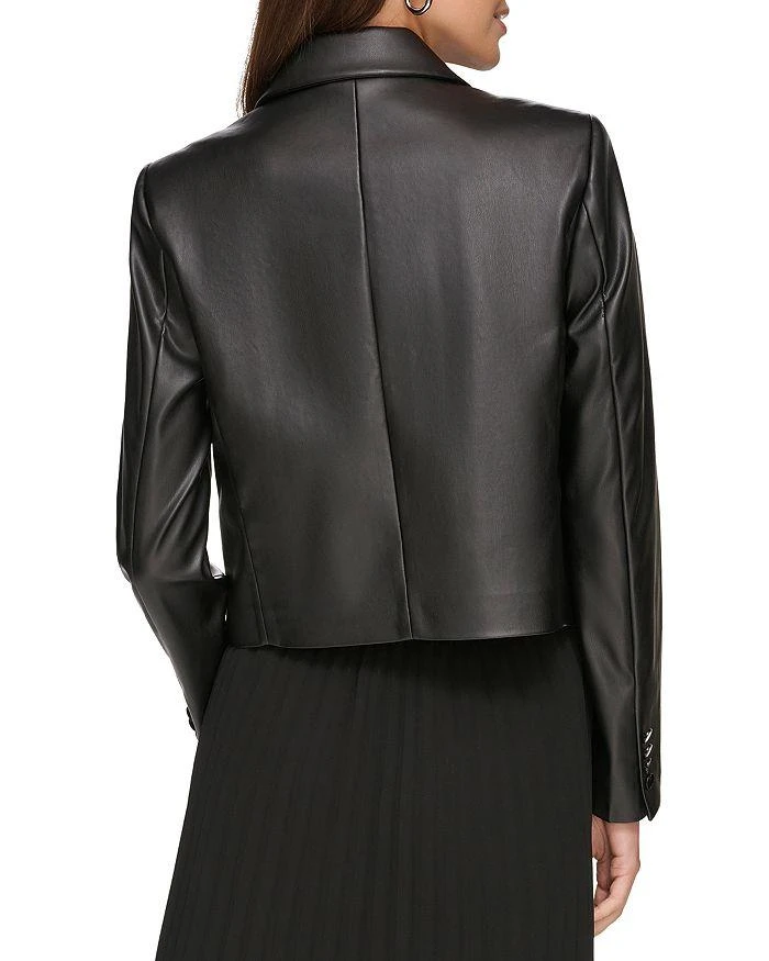 商品DKNY|Cropped Faux Leather Blazer,价格¥334,第2张图片详细描述