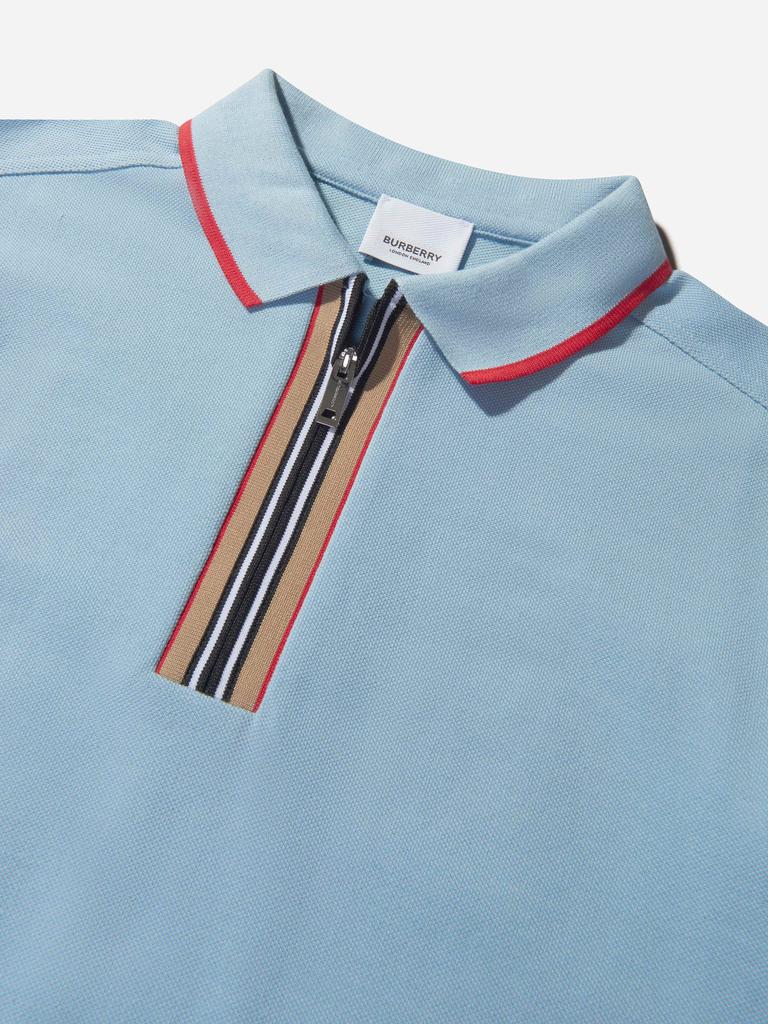 Burberry Blue Boys Cotton Branded Polo Shirt商品第3张图片规格展示