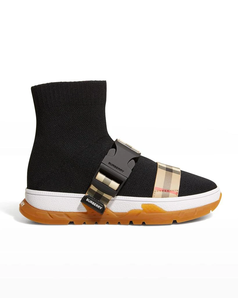 商品Burberry|Kid's K1-Union Vintage Check Sock Sneakers, Toddler/Kids,价格¥1628,第1张图片