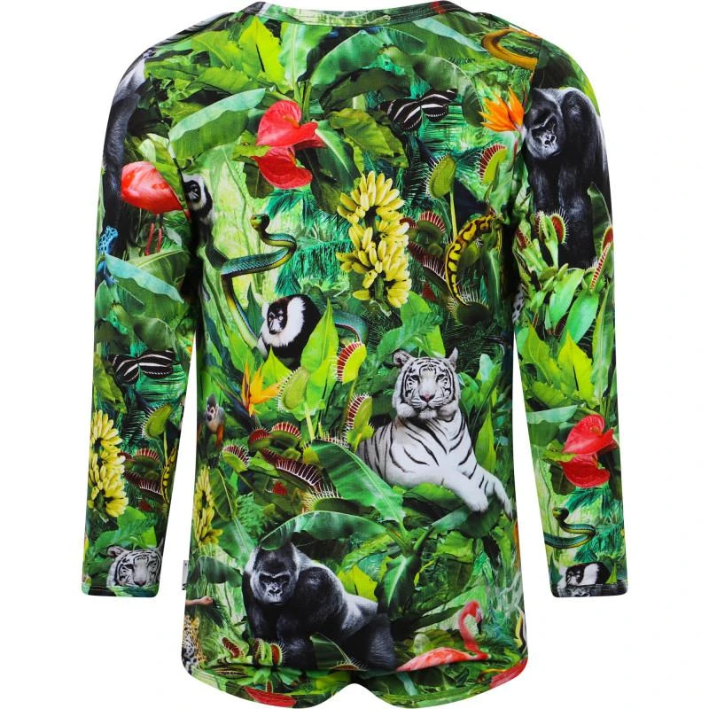 商品MOLO|Fantasy jungle organic long sleeved bodysuit in green,价格¥410,第2张图片详细描述