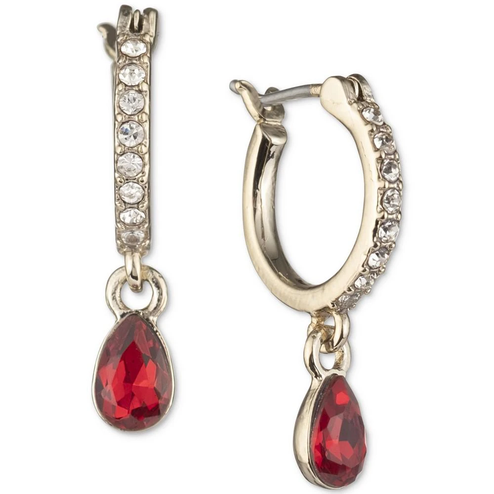 商品Givenchy|Silver-Tone Pavé Crystal Drop Hoop Earrings,价格¥158,第1张图片