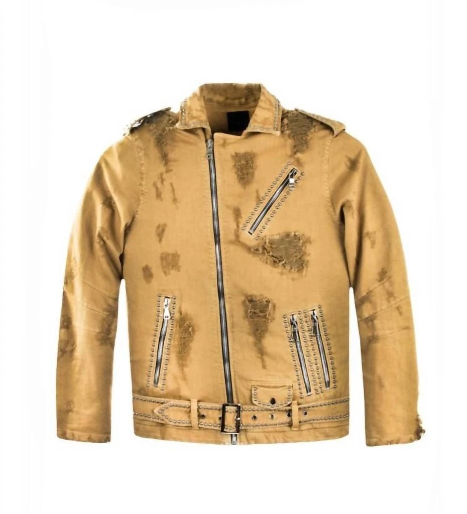 商品ROCKSTAR ORIGINAL|Men's Tory Biker Jacket In Camel,价格¥1170,第2张图片详细描述