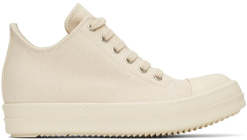 商品Rick Owens|Beige Denim Low Sneakers,价格¥4246,第1张图片