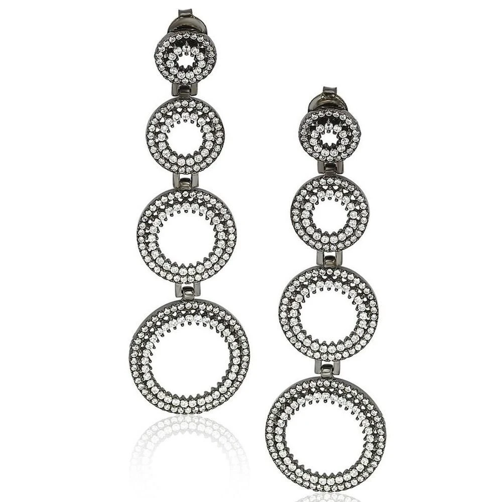 商品Suzy Levian|Sterling Silver Cubic Zirconia Graduating Circle Earrings,价格¥774,第1张图片