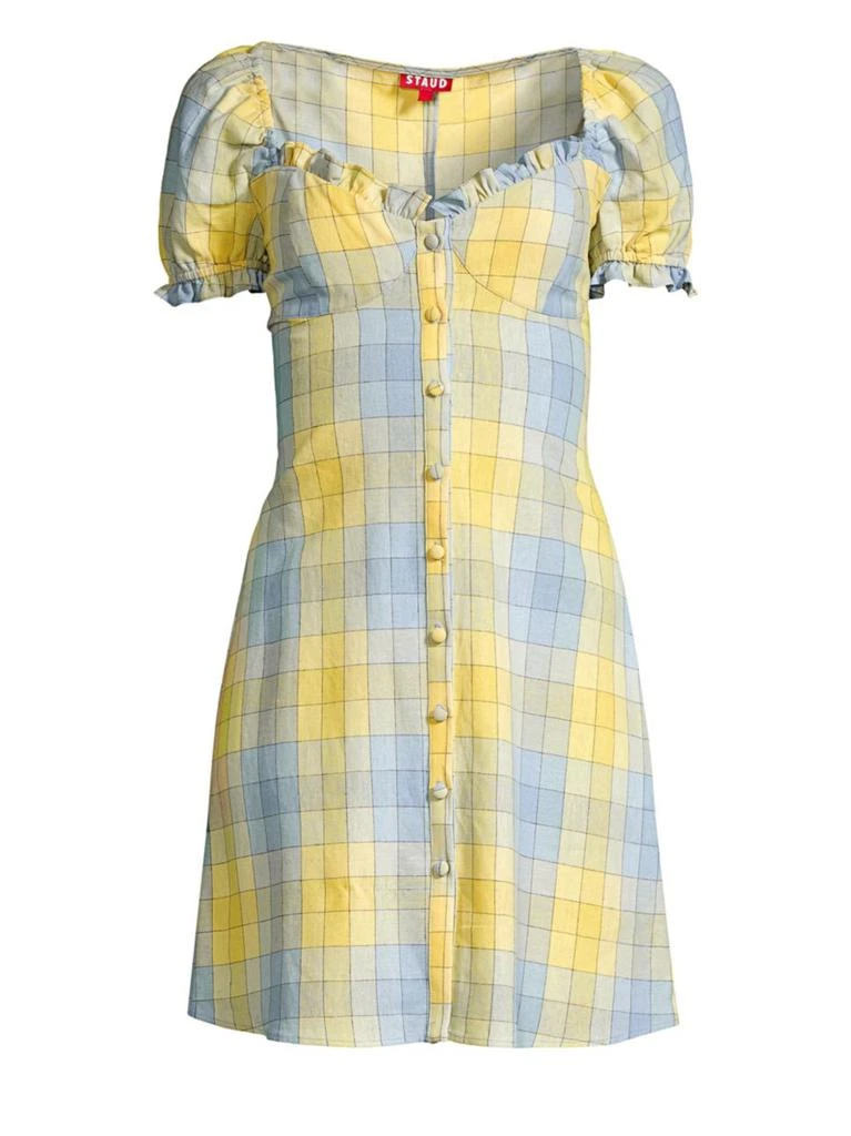 商品Staud|Sur Plaid Cotton Dress,价格¥632,第1张图片