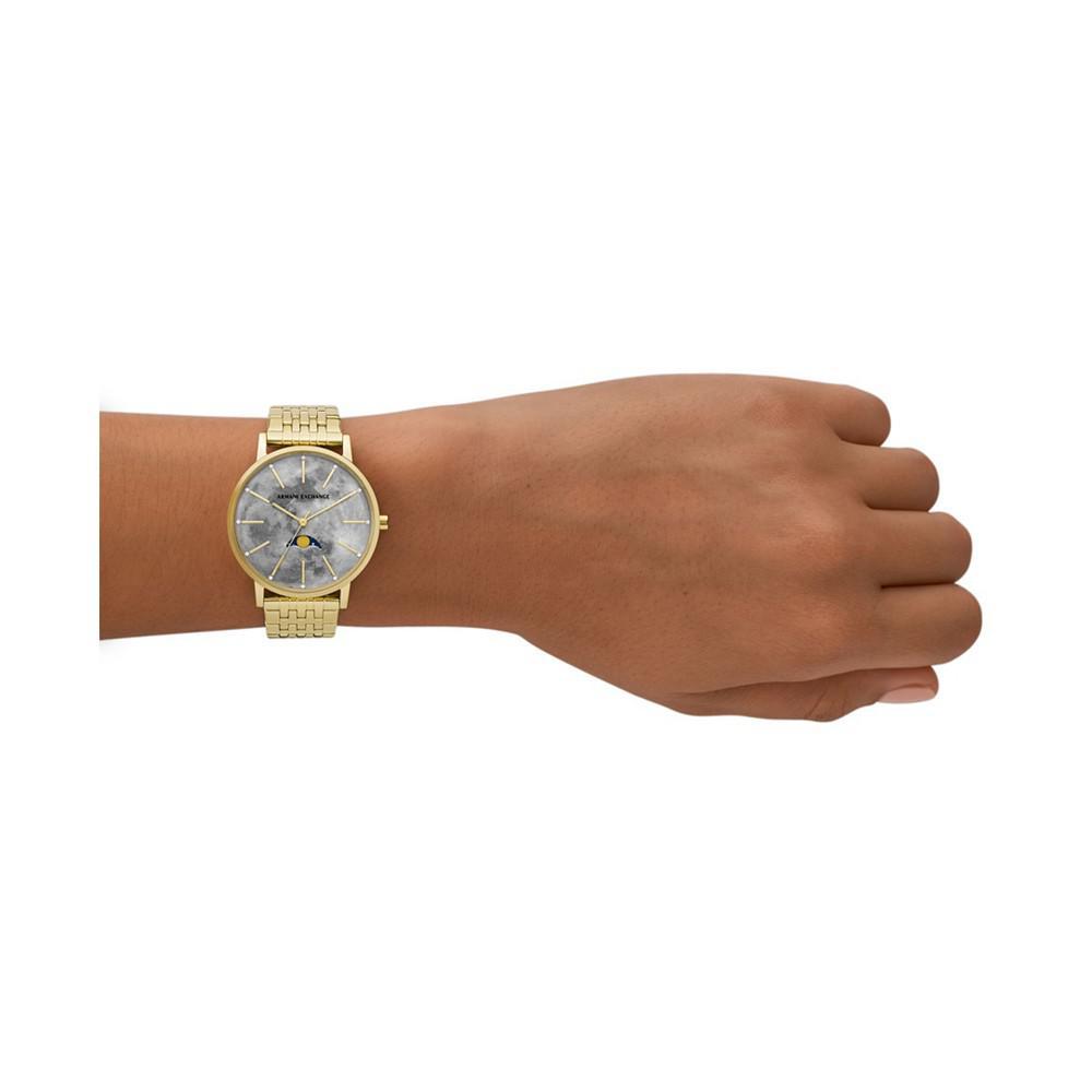 商品Armani Exchange|Women's Moonphase Multifunction Gold-Tone Stainless Steel Bracelet Watch, 36mm,价格¥1321,第6张图片详细描述