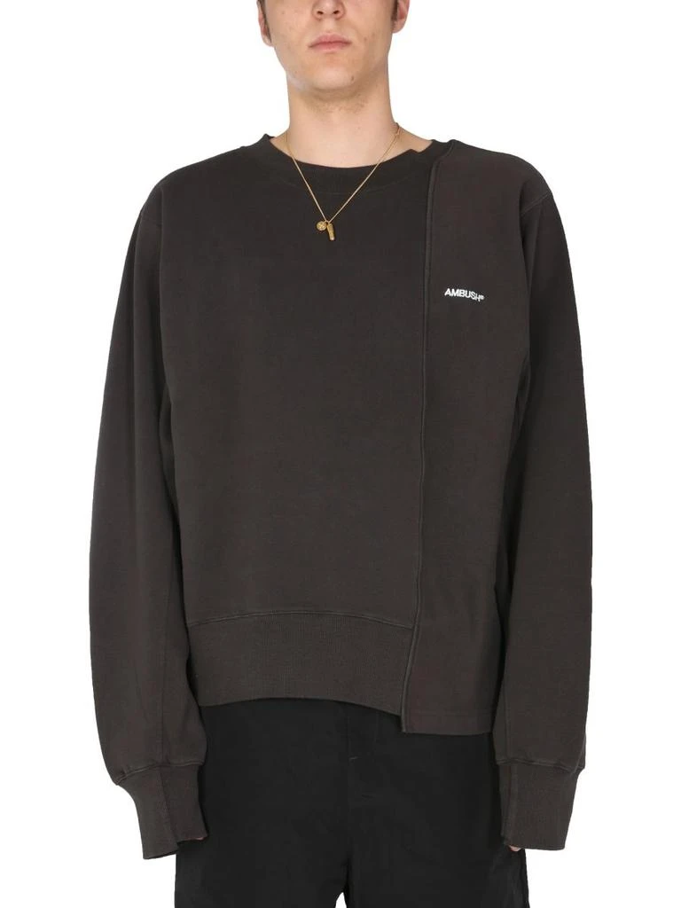 商品Ambush|Ambush Logo Embroidered Panelled Crewneck Sweatshirt,价格¥2362,第1张图片