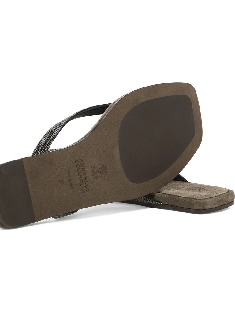 商品Brunello Cucinelli|"PRECIOUS" SUEDE FLIP FLOPS,价格¥7747,第5张图片详细描述