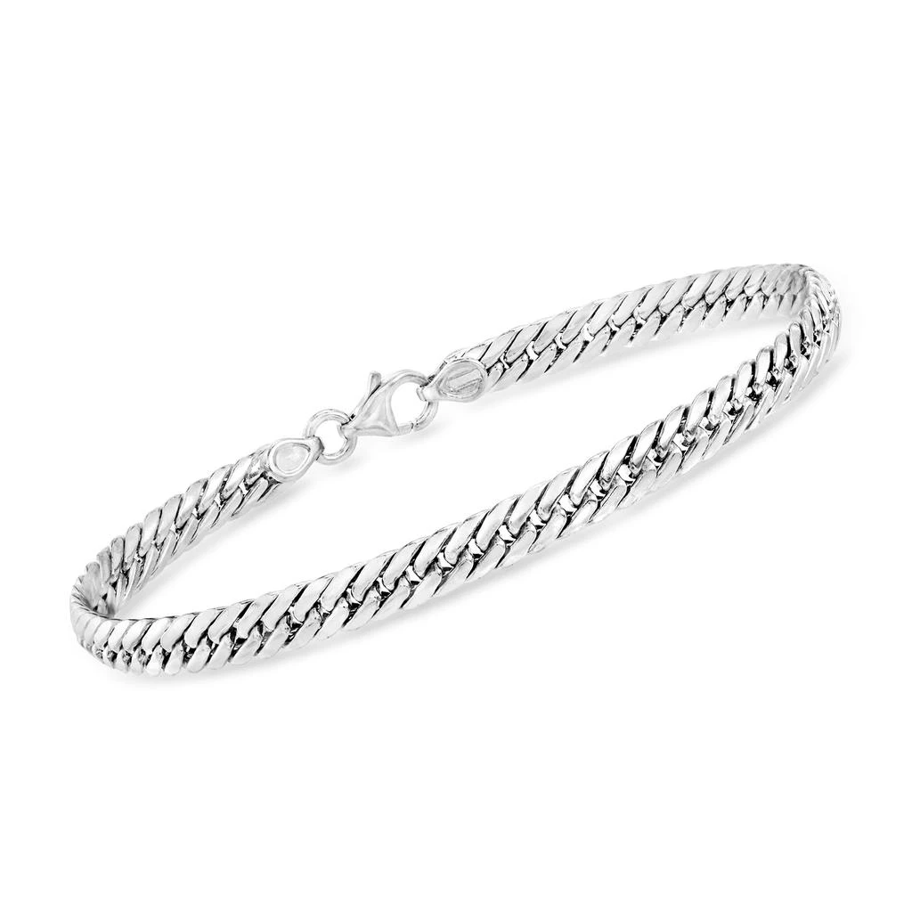 商品Ross-Simons|Italian 14kt White Gold Cuban-Link Bracelet,价格¥4511,第1张图片