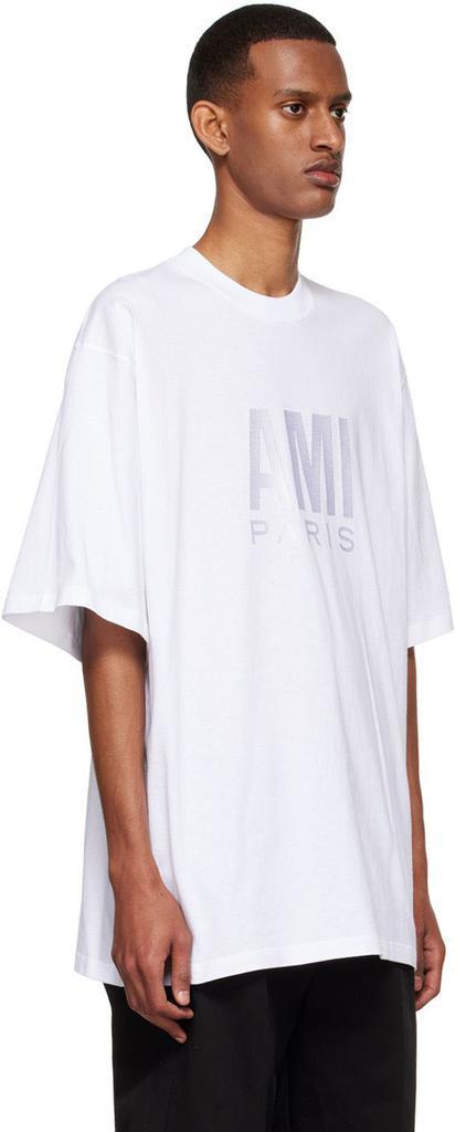 商品AMI|White Organic Cotton T-Shirt,价格¥954,第4张图片详细描述