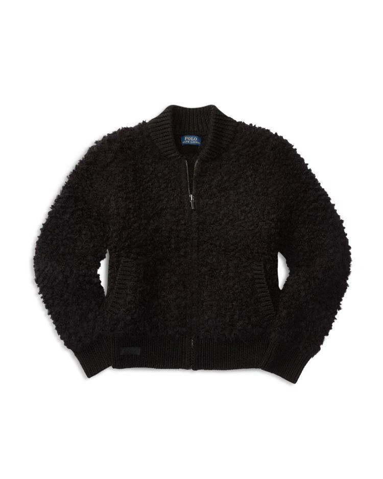 商品Ralph Lauren|Girls' Wool Blend Bouclé Baseball Jacket - Big Kid,价格¥327,第1张图片