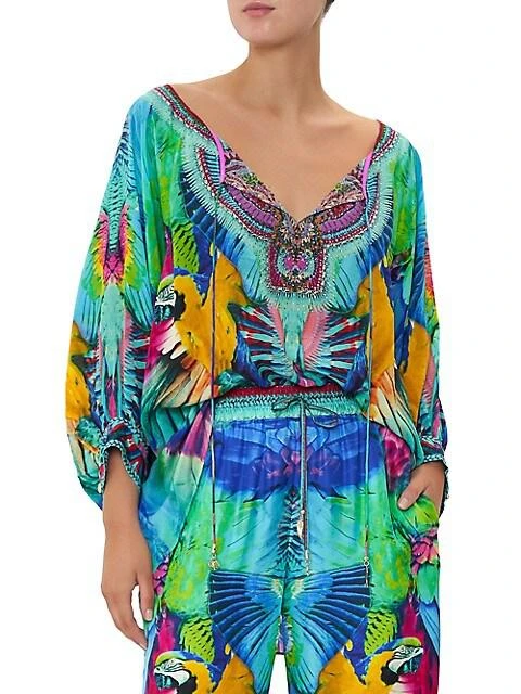商品Camilla|Silk Printed Blouse,价格¥1783,第3张图片详细描述